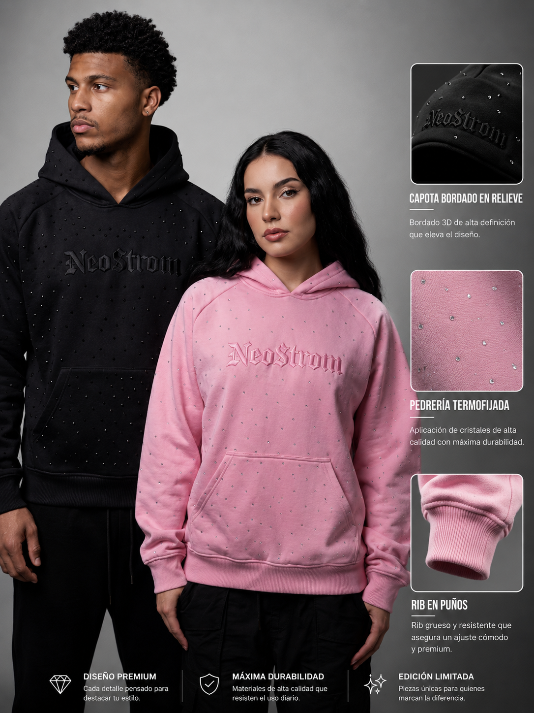 Hoodie con Pedreria premium ®